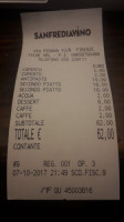 Sanfrediavino menu