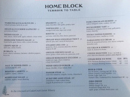 Vineyard Terrace Restaurant at CedarCreek Estate Winery menu