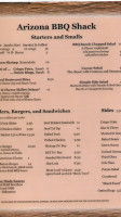 Arizona Bbq Shack menu