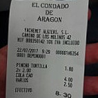 El Condado De Aragon menu