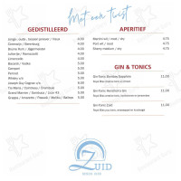 Zuid Beach Pavillion menu