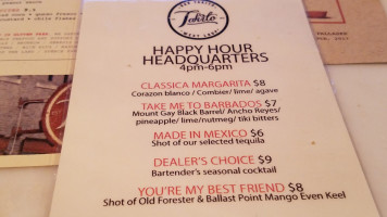 Bar Takito West Loop menu