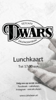 Eetcafé Cafetaria Zalencentrum Dwars menu