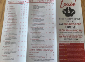 The Right Spot Grill menu