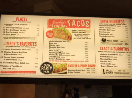 Jimboy's Tacos menu