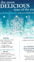 Rolling Smoke Bbq menu