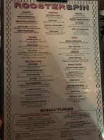 Roosterspin New Brunswick menu