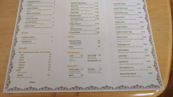 Seva Indian Cuisine menu