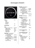 Sushi Sazanami menu