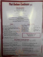 Thai Oudone Valley Grill Llc menu