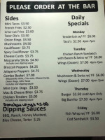 Wrightstown River Inn menu