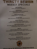 Thirsty Beaver Pub Grub menu