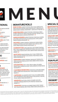 Spin Sushi menu