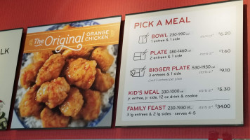 Panda Express menu