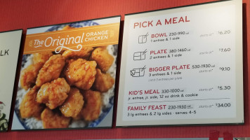 Panda Express menu