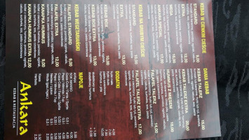 Kebab Ankara menu