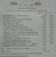 Pizza Góraszka menu