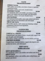 Barrio Cocina Mexicana menu