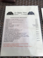 Le Chalet Vert menu