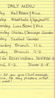 Parlons Cafe menu