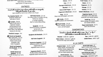 Casale's Halfway Club menu