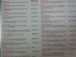 Kina Bakery Pizzeria menu