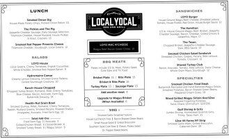 Local Yocal Bbq Grill menu