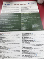 Medicine Creek Cafe menu