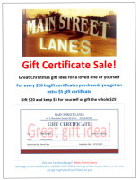 Main Street Lanes menu