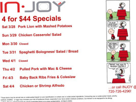 Injoy menu