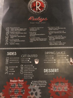 Rubys Beers, Bikes, Brats menu