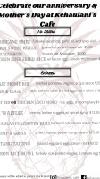 Kehaulani’s Cafe menu