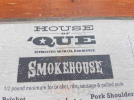 House Of 'que menu