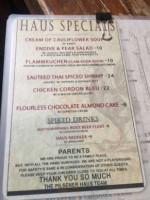 Pilsener Haus Biergarten menu