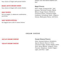 St. Paul Bagelry Nicollet menu