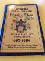 Frank N' Stein Etc. menu