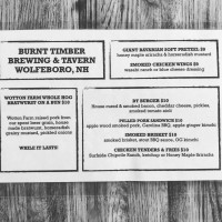 Bunt Timber Brewing Tavern food