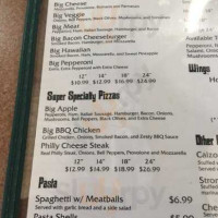 New York Pizza menu