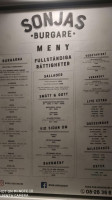 Sonjas Burgare menu