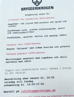 Bryggerikrogen I Nora menu