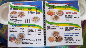 Ria Maya Tours menu