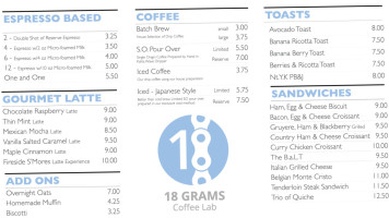 18 Grams Coffee Lab inside