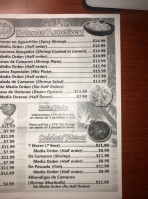 Mariscos Mazatlan menu