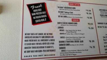 Daddy-o's Rocking Cafe menu