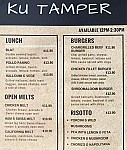 KU Tamper Cafe menu