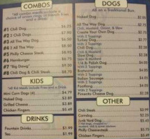 C J's Hotdogs menu