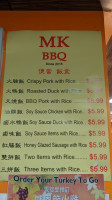 Mk Bbq menu