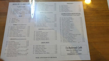 J's Railroad Cafe menu