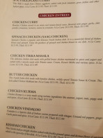 Swapna Indian Cuisine menu