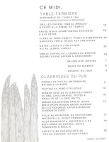 La Table de Fermiere menu